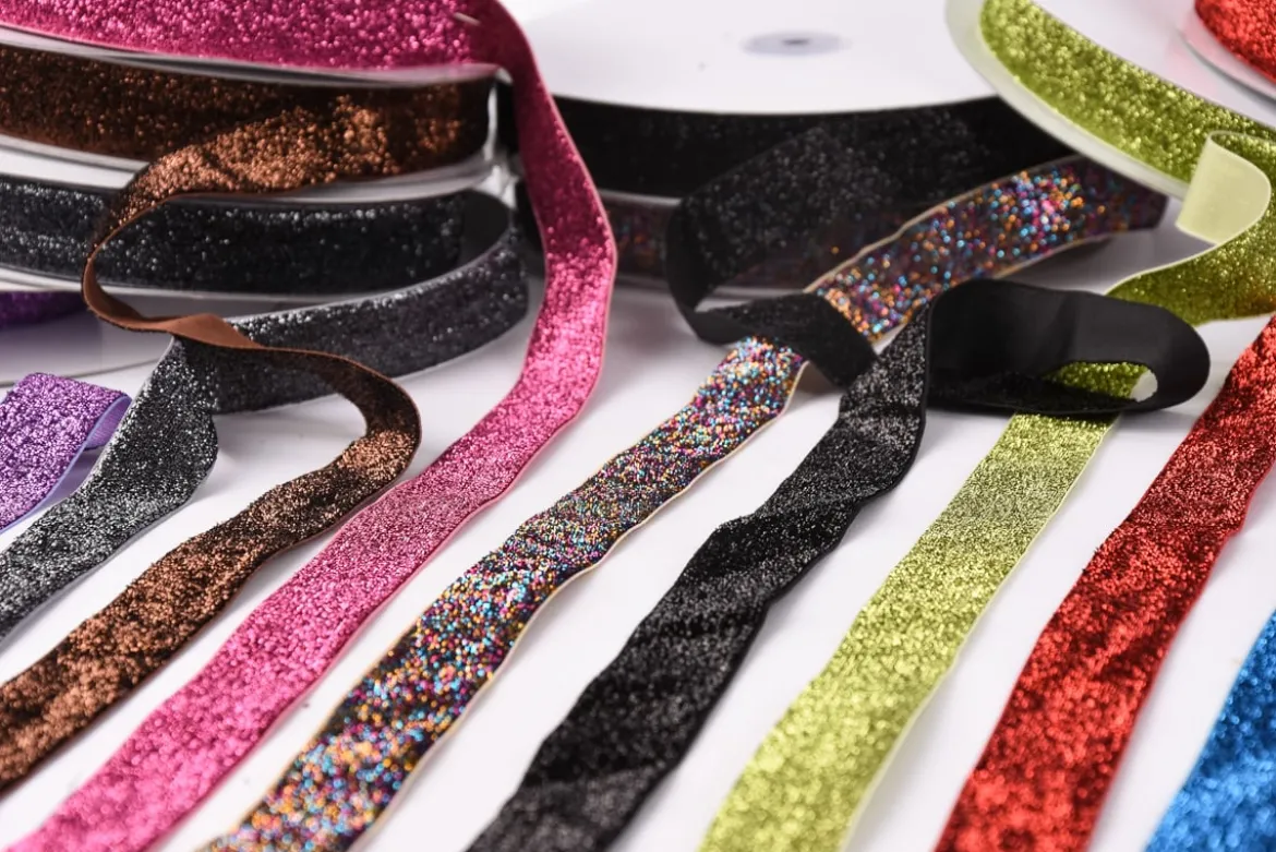 Band Glitzer lila Breite: 2,5cm