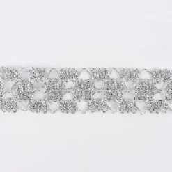 Band Lurex Glitzer silber Breite: 3cm