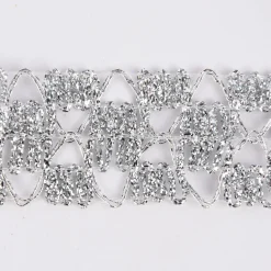 Band Lurex Glitzer silber Breite: 3cm