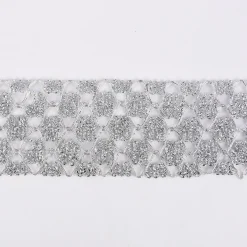 Band Lurex Glitzer silber Breite: 6cm