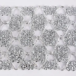 Band Lurex Glitzer silber Breite: 6cm