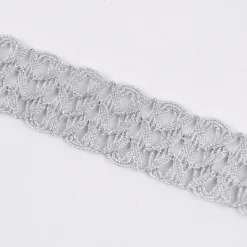 Band Lurex Glitzer silber Breite: 3,5cm