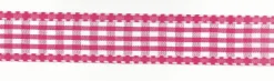 Band Zierband pink kariert Breite: 2,5cm