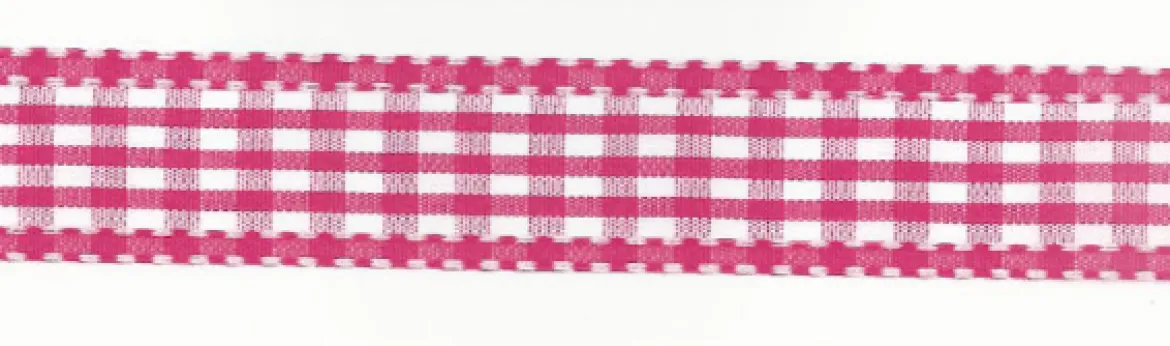 Band Zierband pink kariert Breite: 2,5cm