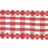 Band Zierband rot kariert Breite: 2,5cm