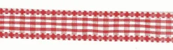 Band Zierband rot kariert Breite: 2,5cm
