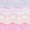 Batiststickereiband Spitzenband Blumen hellblau Breite: 2,5cm