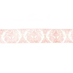 Baumwollband creme mit Ornament pink Breite: 2,5cm
