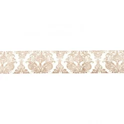 Baumwollband creme mit Ornament grau Breite: 2,5cm