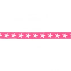 Baumwollband pink weiß Sterne Breite: 1,5cm