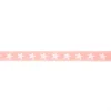 Baumwollband rosa weiß Sterne Breite: 1,5cm