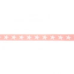 Baumwollband rosa weiß Sterne Breite: 1,5cm