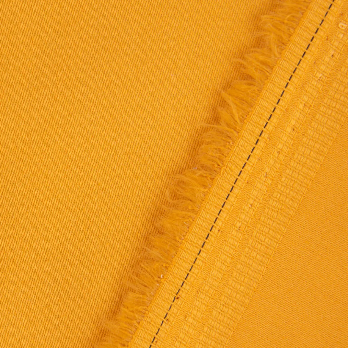 Baumwolle Stoff Meterware Satin Spandex gelb ocker 1,45m Breite