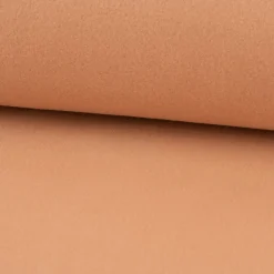 Baumwollfleece Fleecestoff aus Baumwolle gebürstet einfarbig muskat-beige 1,5m