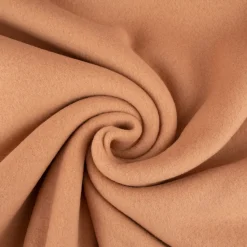 Baumwollfleece Fleecestoff aus Baumwolle gebürstet einfarbig muskat-beige 1,5m