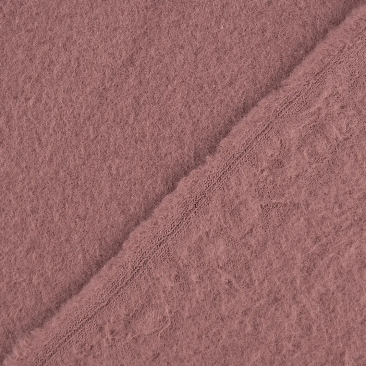 Baumwollfleece Fleecestoff aus Baumwolle gebürstet einfarbig mauve 1,5m
