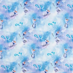 Baumwolljersey Digitaldruck Frozen Die Eiskönigin Olaf Schneemann blau weiß 1,5m Breite