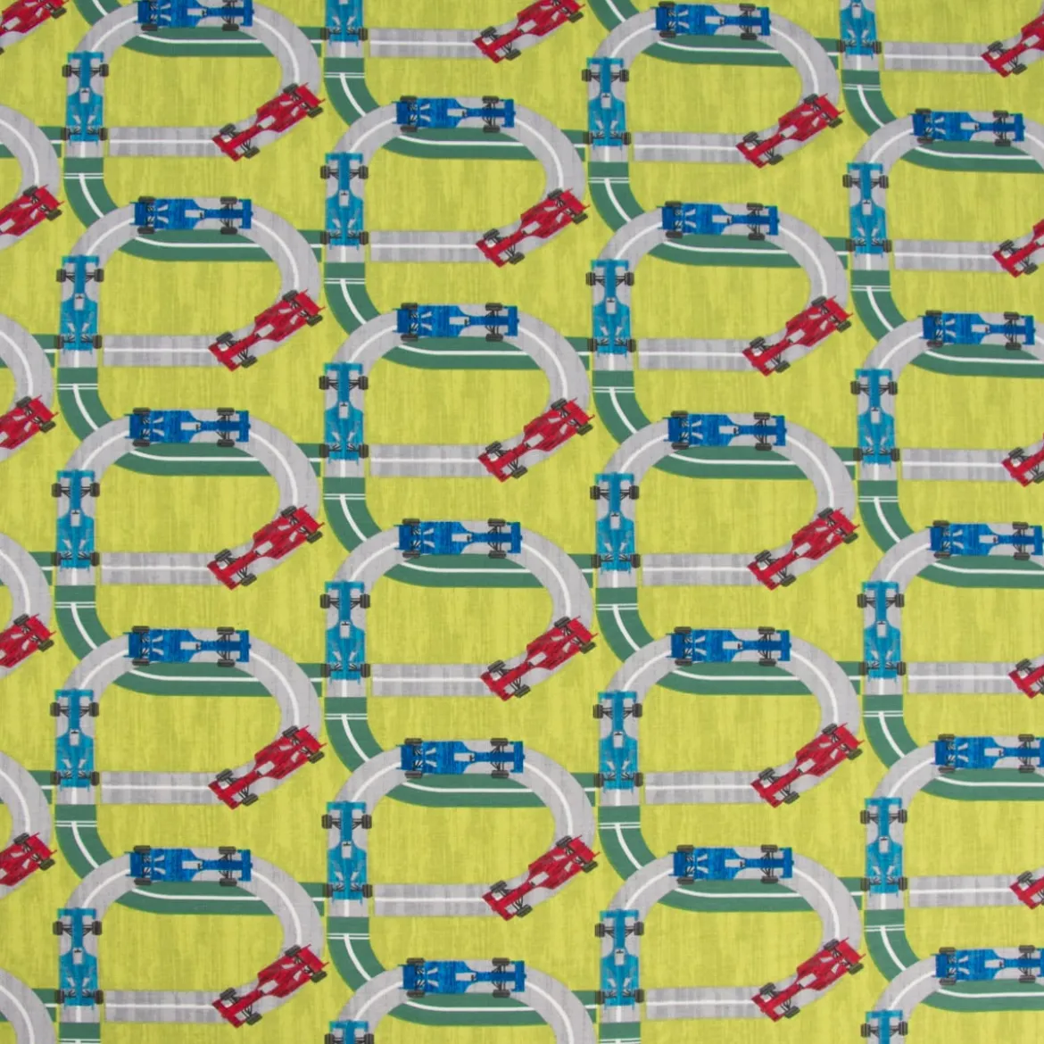 Baumwolljersey Jersey Auto Straße grün meliert bunt 1,65m Breite