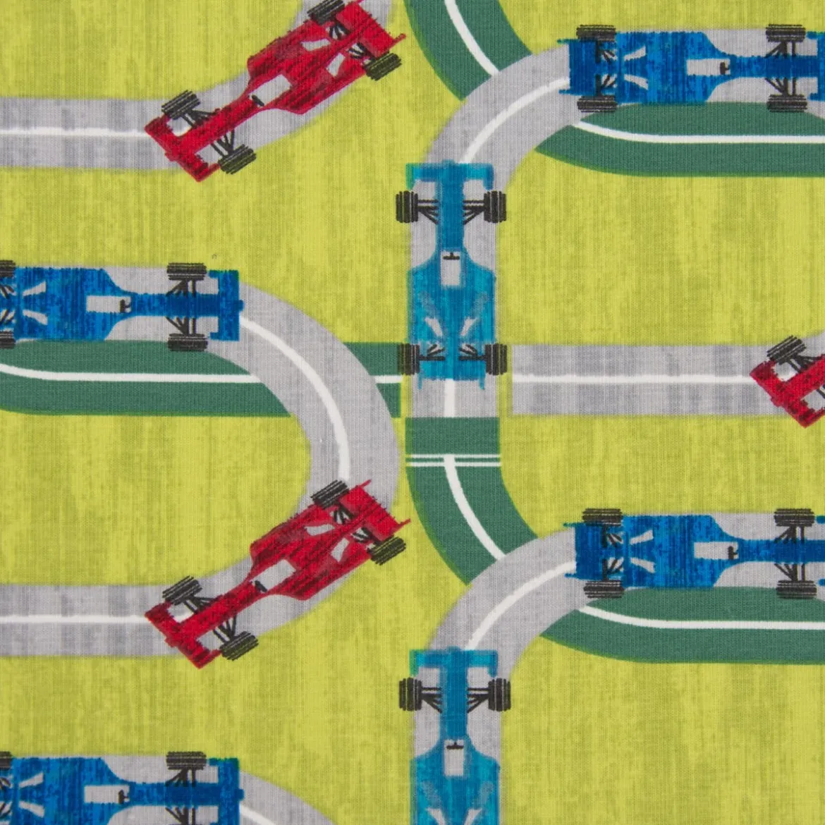 Baumwolljersey Jersey Auto Straße grün meliert bunt 1,65m Breite