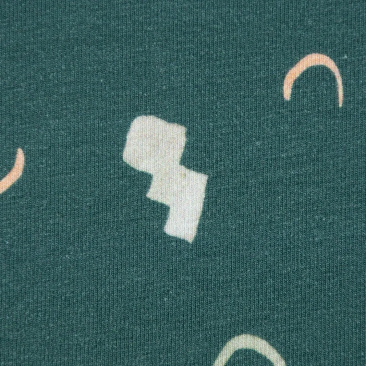 Baumwolljersey Jersey Digitaldruck GRAPHIC Formen petrol altgrün orange 1,40m Breite