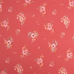 Baumwolljersey Jersey Digitaldruck Aquarell Blumen Blätter Gräser rosa grün 1,4m Breite