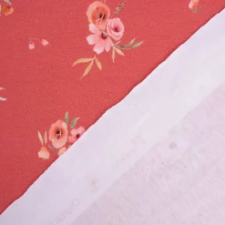 Baumwolljersey Jersey Digitaldruck Aquarell Blumen Blätter Gräser rosa grün 1,4m Breite