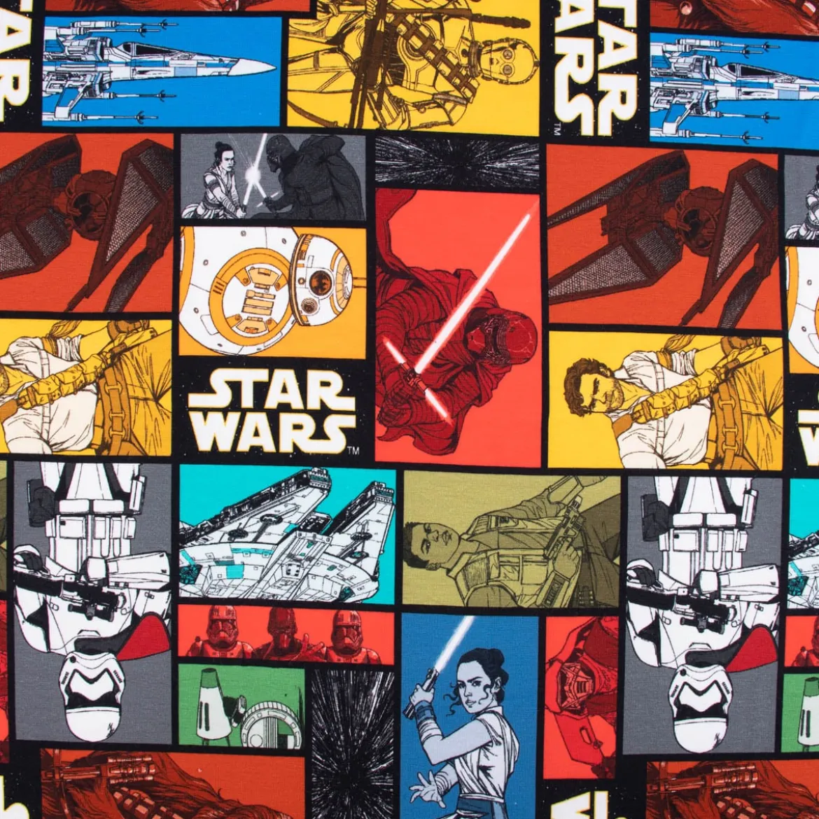 Baumwolljersey Jersey Digitaldruck STAR WARS Comic schwarz grau rot gelb blau grün weiß 1,5m Breite