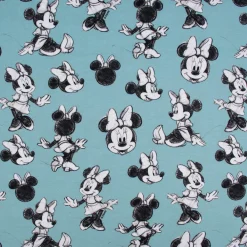 Baumwolljersey Jersey Digitaldruck Minnie Maus hellblau schwarz weiß 1,45m Breite