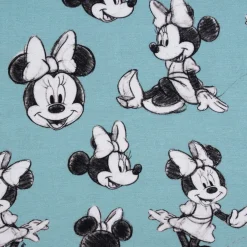 Baumwolljersey Jersey Digitaldruck Minnie Maus hellblau schwarz weiß 1,45m Breite