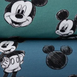 Baumwolljersey Jersey Digitaldruck Micky Maus grün schwarz weiß 1,45m Breite