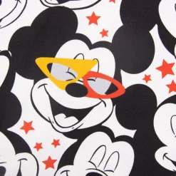 Baumwolljersey Jersey Disney Micky Maus Sterne weiß schwarz rot 1,50m Breite
