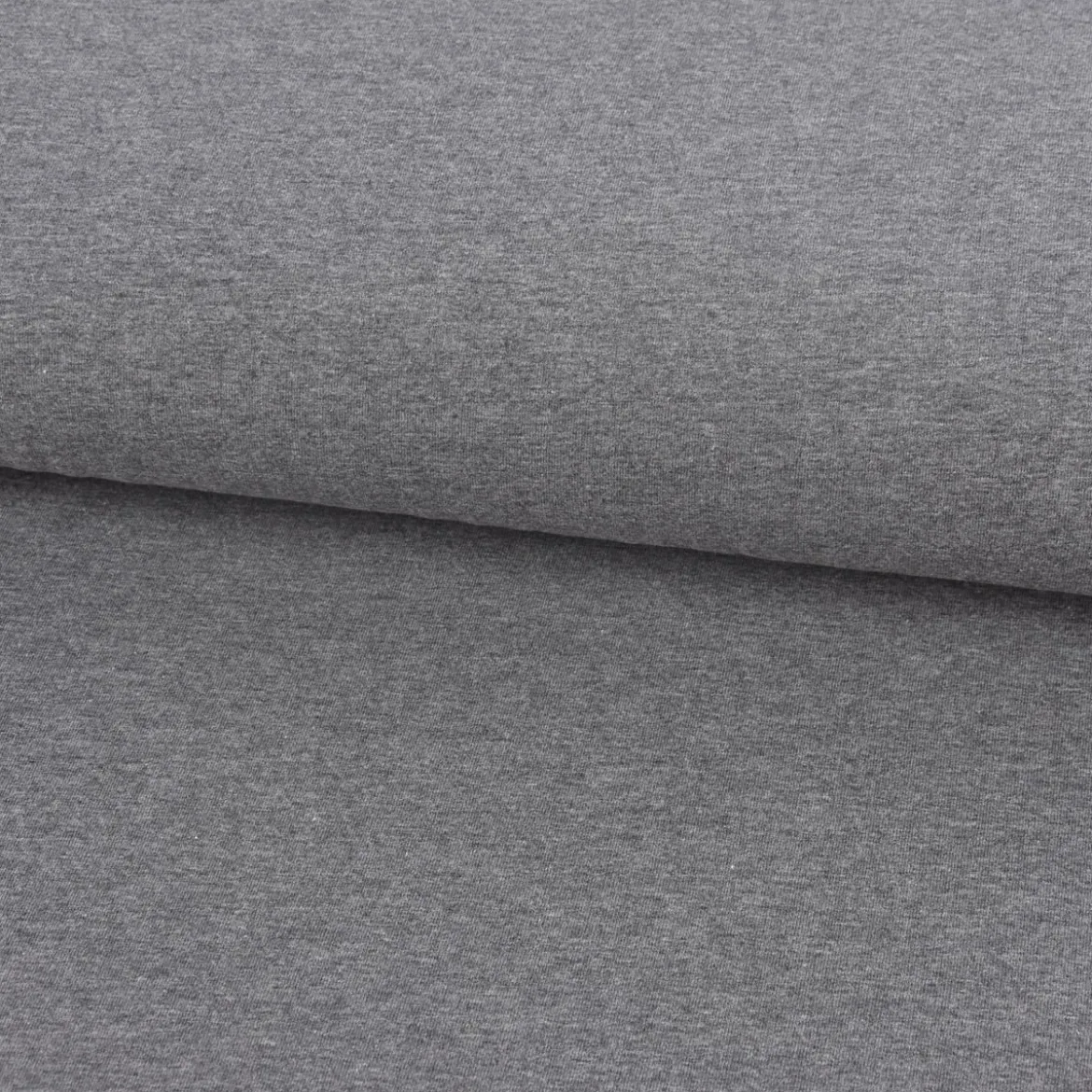 Baumwolljersey Jersey einfarbig mittelgrau meliert 1,60m Breite
