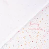 Baumwolljersey Jersey happy birthday Luftschlangen Sterne Muster weiß mint rost ocker 1,5m Breite