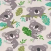Baumwolljersey Jersey Koala Eukalyptus weiß grau grün 1,65m Breite