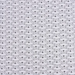 Baumwolljersey Jersey Koala Kopf weiß dunkelgrau 1,5m Breite