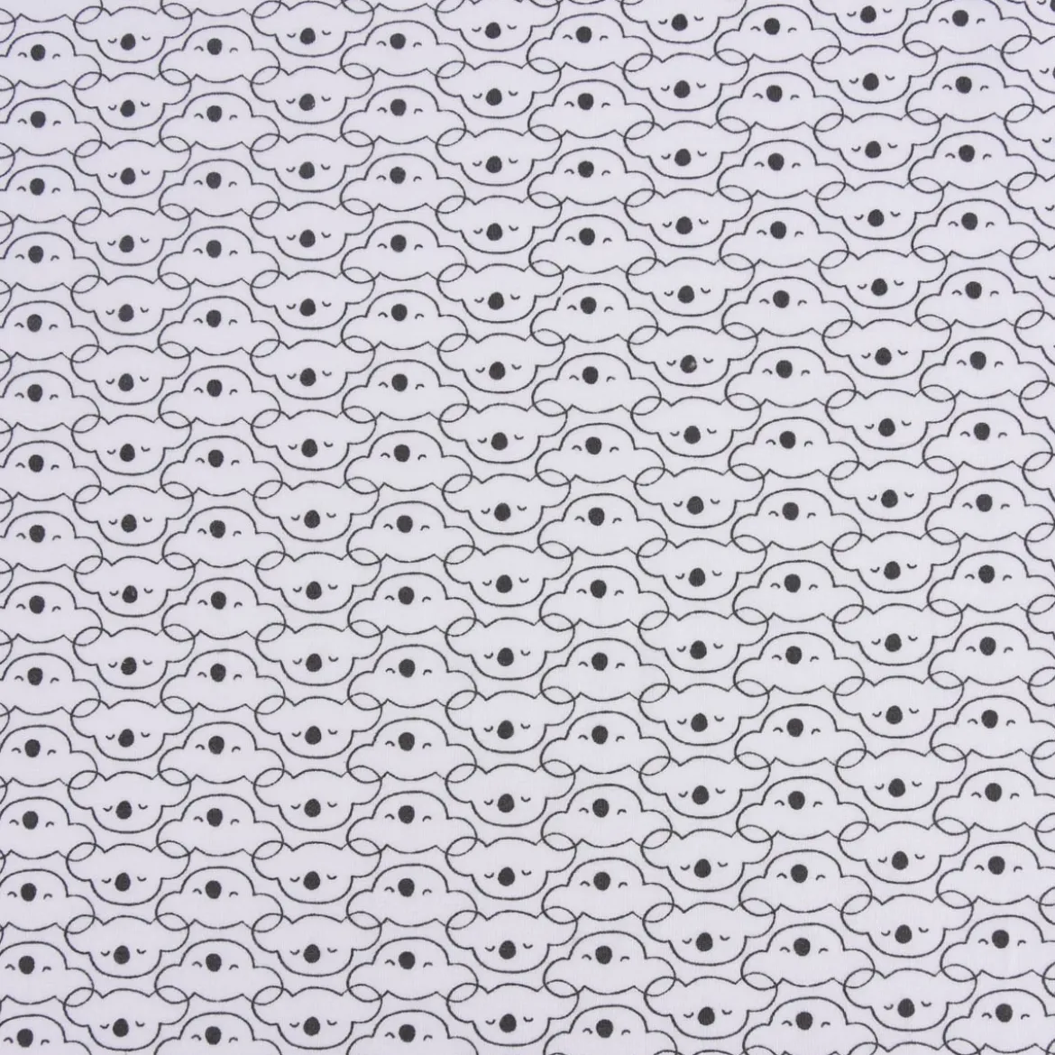Baumwolljersey Jersey Koala Kopf weiß dunkelgrau 1,5m Breite