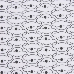 Baumwolljersey Jersey Koala Kopf weiß dunkelgrau 1,5m Breite