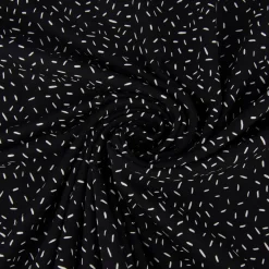 Baumwolljersey Jersey Konfetti Striche schwarz weiß 1,45m Breite