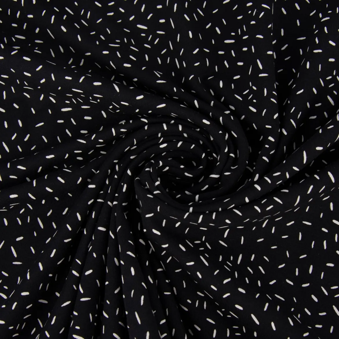 Baumwolljersey Jersey Konfetti Striche schwarz weiß 1,45m Breite
