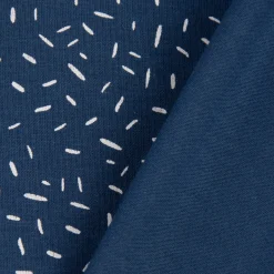 Baumwolljersey Jersey Konfetti Striche jeansblau weiß 1,45m Breite