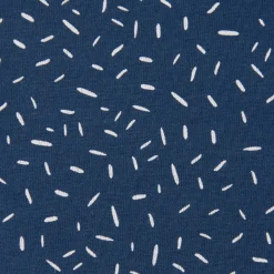 Baumwolljersey Jersey Konfetti Striche jeansblau weiß 1,45m Breite