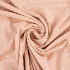 Baumwolljersey Jersey Konfetti Punkte Striche rosa wollweiß 1,50m Breite