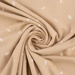 Baumwolljersey Jersey Konfetti Punkte Striche beige wollweiß 1,50m Breite