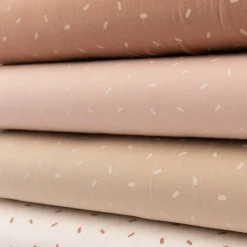 Baumwolljersey Jersey Konfetti Punkte Striche beige wollweiß 1,50m Breite