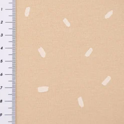 Baumwolljersey Jersey Konfetti Punkte Striche beige wollweiß 1,50m Breite