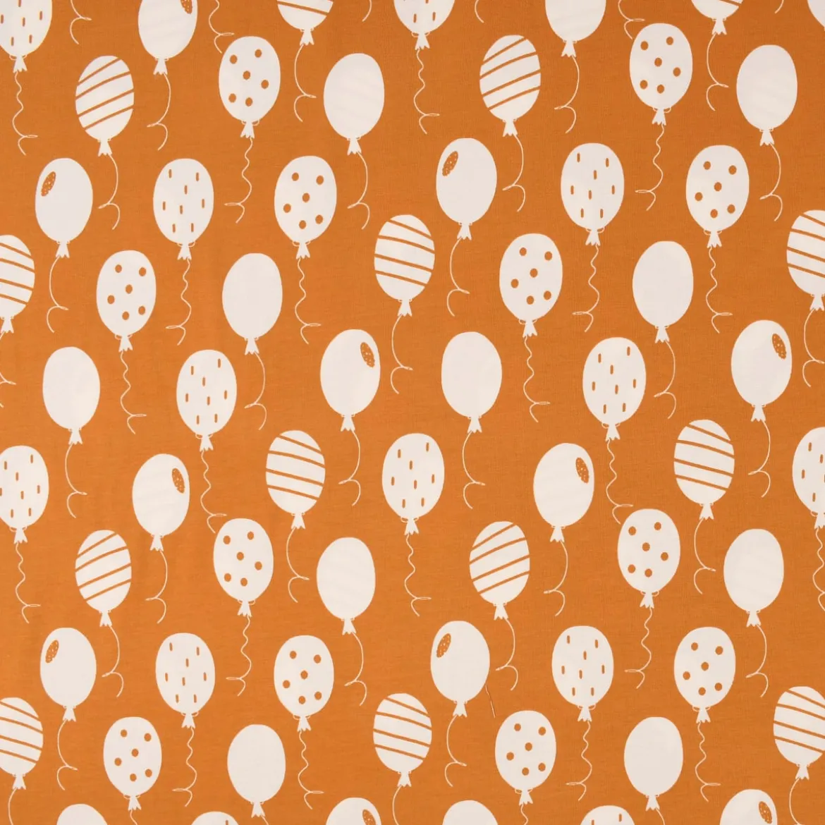 Baumwolljersey Jersey Luftballons ocker weiß 1,5m Breite