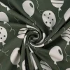 Baumwolljersey Jersey Luftballons khaki weiß 1,5m Breite