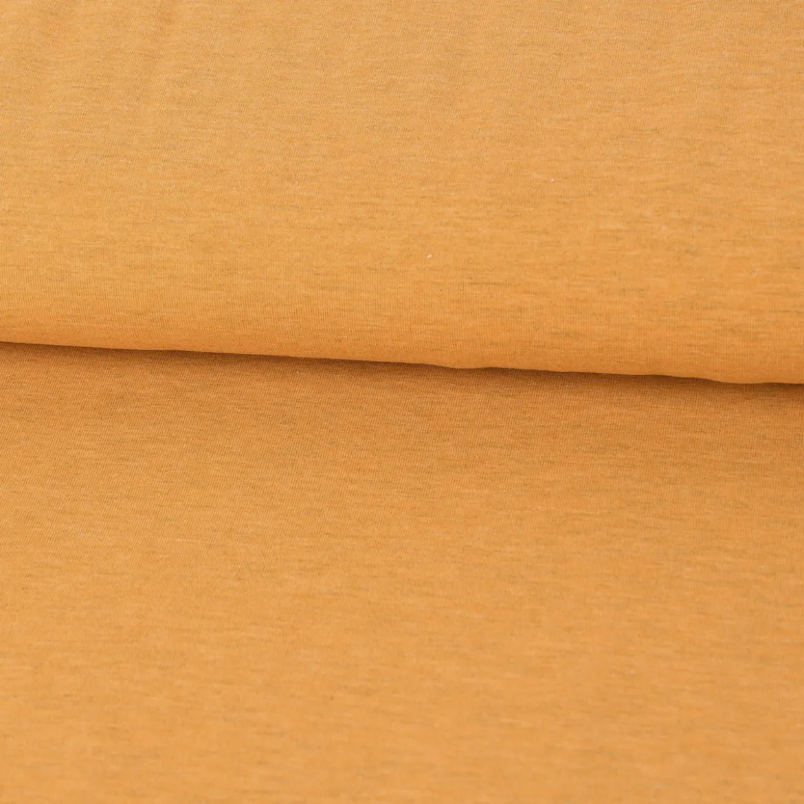 Baumwolljersey Jersey Melange ocker meliert 1,5m Breite
