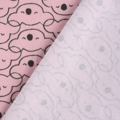 Baumwolljersey Jersey MIKOA Koala Kopf rosa dunkelgrau 1,5m Breite