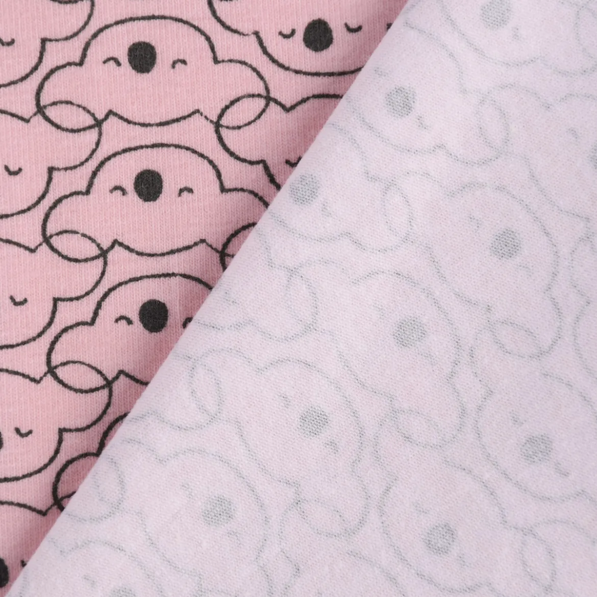 Baumwolljersey Jersey MIKOA Koala Kopf rosa dunkelgrau 1,5m Breite